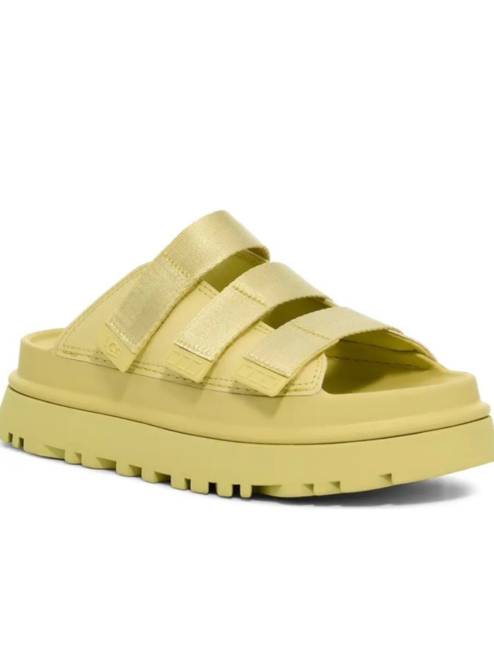 UGG Women's Pale Yellow Triple-Strap Slide Sandal ( golden apple color)
